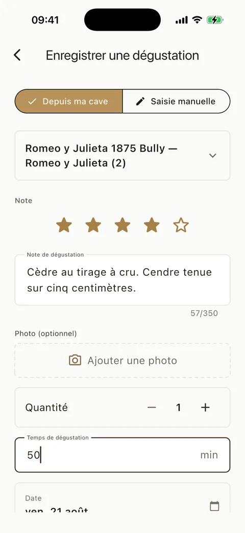 Capture Cigarino — journal de dégustation