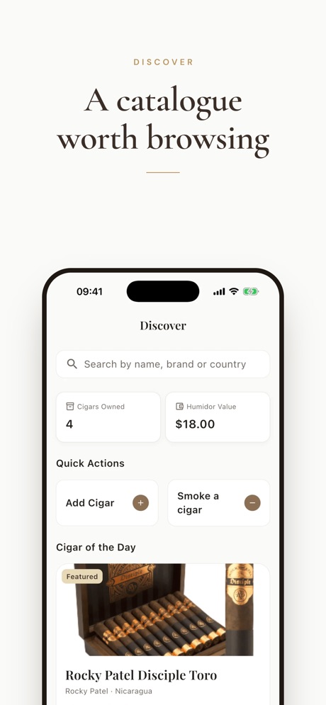 Cigarino screenshot — discover