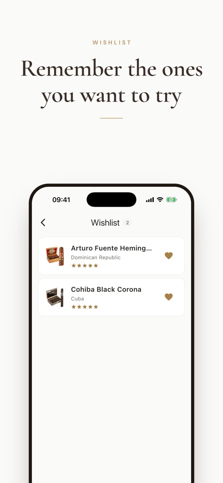 Cigarino screenshot — wishlist